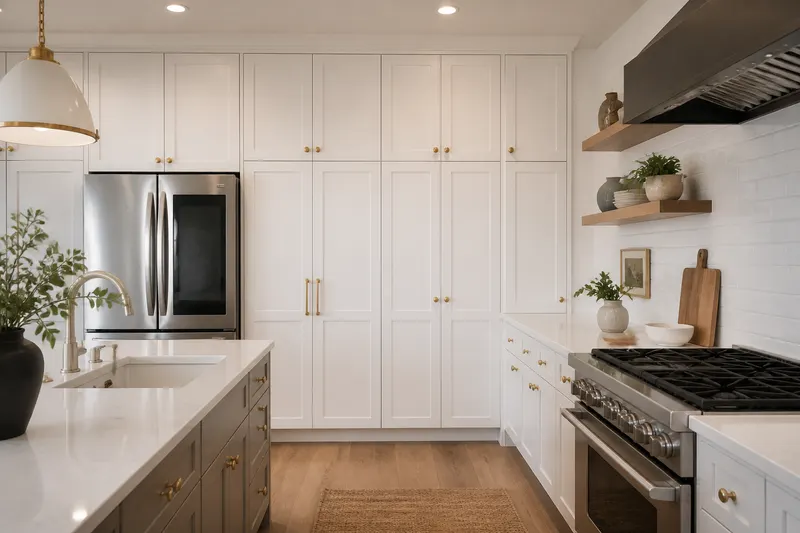 Finished white pantry wall
