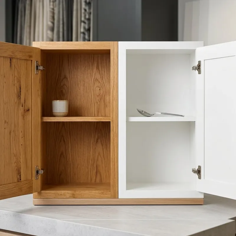 Plywood cabinet interior construction sample